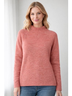 Siyah Triko Kazak Dik Yaka Kadın