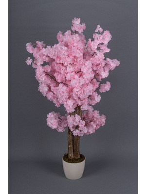 PremiumPort Beyaz Saksıda 100 cm Bahar Dalı Dekoratif Ağacı