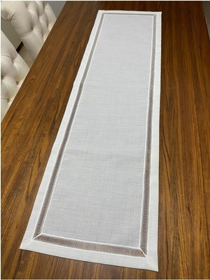 PremiumPort Şık Keten Masa Runnerı, Ev ve Ofis Dekorasyonuna Uygun, Zarif Tasarım