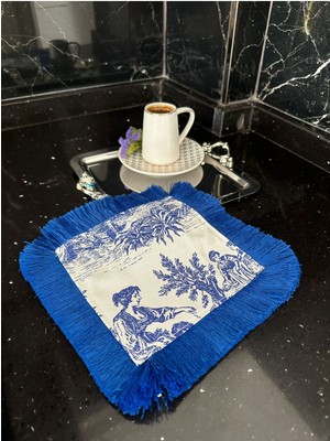 PremiumPort Kahve ve Kokteyl Yanı Şık Baskılı Peçete, Fransız Tarzı Tasarım