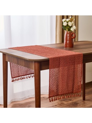 PremiumPort Yumuşak Santa Runner Kiremit 35X145 Cm, Şık ve Şeffaf Dekorasyon