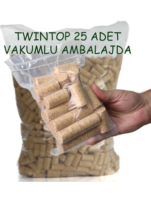 Amorim Twintop Şarap Şişe Mantarı  Vakumlu Ambalaj– 25 Adet 44X23,5 mm