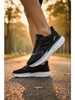 Enoch Erkek Spor Ayakkabı Siyah Sneaker Yüksek Tabanlı (Chunky) Koşu ve Yürüyüş Modeli