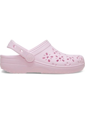 Crocs Kız Çocuk Terlik Pembe Classic Floral Cut Out Clog Hafif ve Konforlu Tasarım