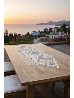 PremiumPort Şık Fransız Dantel Detaylı Masa Runneri, Ev Dekorasyonuna Zarif Dokunuş