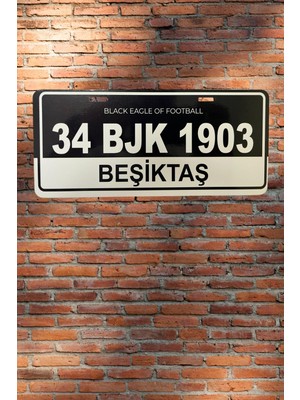 PremiumPort Retro Mdf Ahşap Beşiktaş Plaka, Duvar ve Araba Tabelası, Taraftar Hediyesi