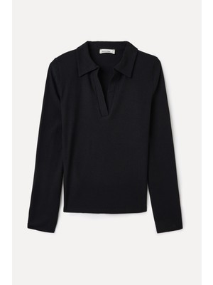 MUDO Polo Yaka Uzun Kollu T-Shırt