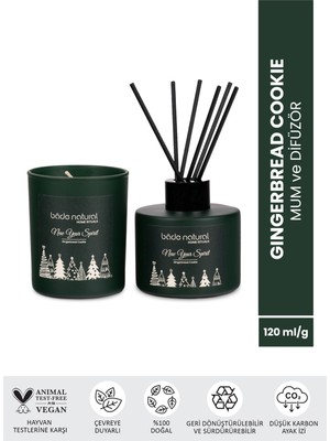 PremiumPort Yeni Yıl Temalı Zencefilli Kurabiye ve Oda Kokusu Seti