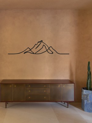 PremiumPort Minimalist Dağ Silueti Metal Duvar Tablosu, Şık ve Modern Dekorasyon Seçeneği