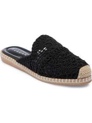 Tergan  Siyah Tekstil Kadın Terlik - K25Y1TR67863-I46