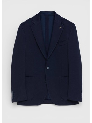 Ramsey Lacivert Yün Karışımlı Örme Ceket