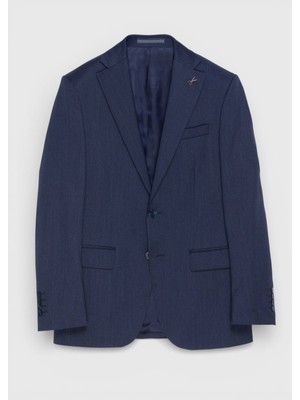 Ramsey Açık Lacivert Düz Modern Fit %100 Yün Takım Elbise