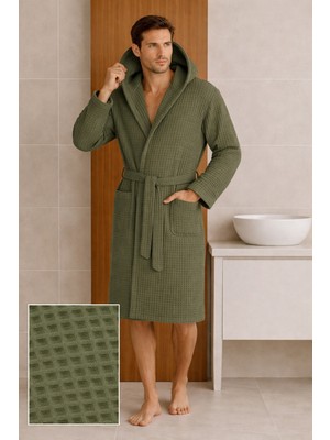 Home Ala Waffle Desen Pike Unisex Bornoz | %100 Pamuklu Pike Bornoz