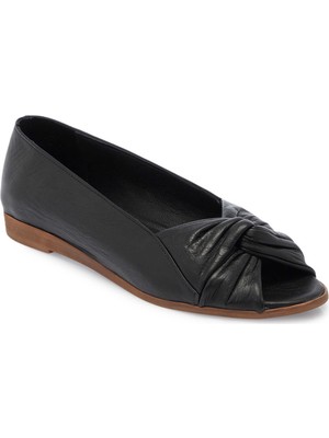 Tergan  Siyah Hakiki Deri Kadın Babet - K25Y1AY67883-A23