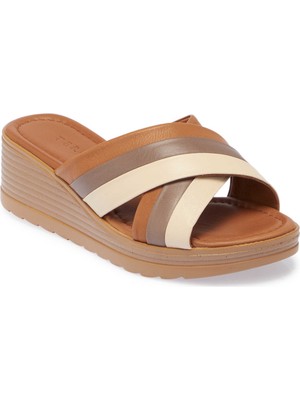 Tergan Taba Hakiki Deri Kadın Terlik - K25Y1TR67790-A29