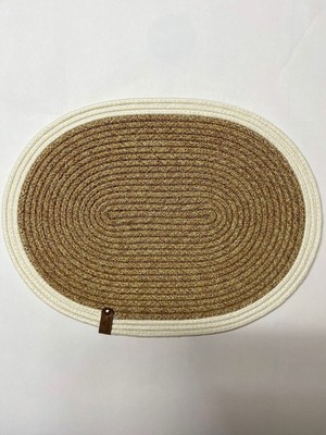 PremiumPort Dekoratif Salyangoz Jüt Dokuma Supla, Oval Hasır Amerikan Servisi