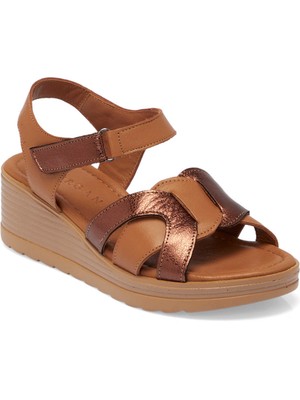 Tergan Taba Hakiki Deri Kadın Sandalet - K25Y1SN67791-A29