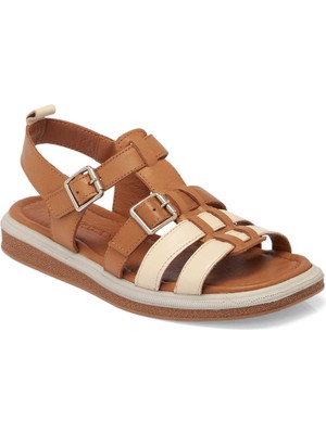 Tergan Taba Hakiki Deri Kadın Sandalet - K25Y1SN67792-A29