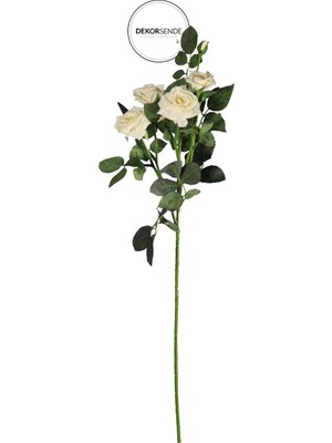 PremiumPort Yapay Mini Çardak Gül Dalı Krem 74 Cm, Şık ve Zarif Dekoratif Parça
