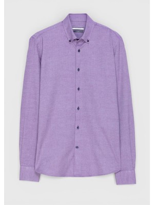 Ramsey Mor Düz Regular Fit Dokuma Casual %100 Pamuk Gömlek