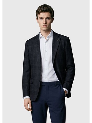 Ramsey Antrasit Kareli %100 Yün Ceket