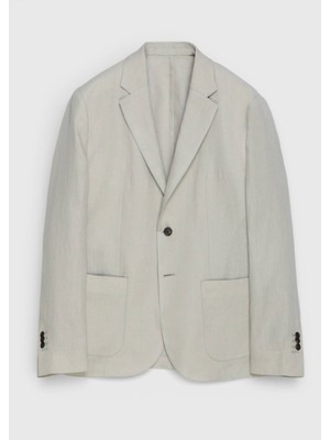 Ramsey Ekru Zeroweight Slim Fit %100 Keten Ceket