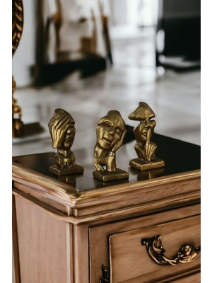 PremiumPort Altın Eskitme Dekoratif Heykel, Şık ve Zarif Tasarım, Modern Dekorasyon