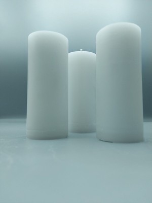 PremiumPort Beyaz Silindir Mum 3'lü, 18 Saat Yanma Süresi, Çap 5 Cm, Boy 10 cm