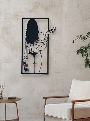 PremiumPort Şık Kadın Figürlü Ahşap Dekoratif Tablo, Evinize Zarif Dokunuş