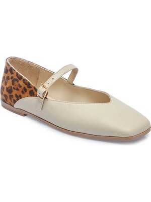 Tergan Bej Hakiki Deri Leopar Kadın Babet - K25I1BB67848-A25