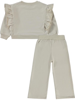 Civil Girls Belive Yourself 2-5 Yaş Eşofman Takımı - Bej 4-5 Yaş