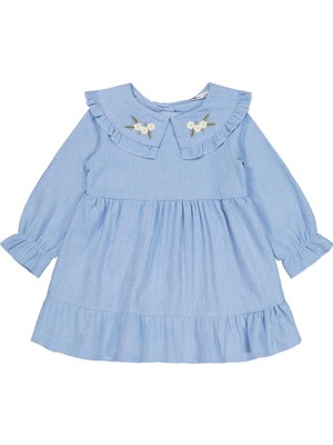Civil Girls Eteği Fırfırlı 2-5 Yaş Elbise - Mavi 2-3 Yaş
