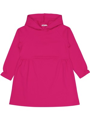Civil Girls Kapşonlu 6-9 Yaş Elbise - Fusya 8-9 Yaş