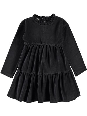 Civil Girls Katlı 6-9 Yaş Elbise - Gri 9-10 Yaş