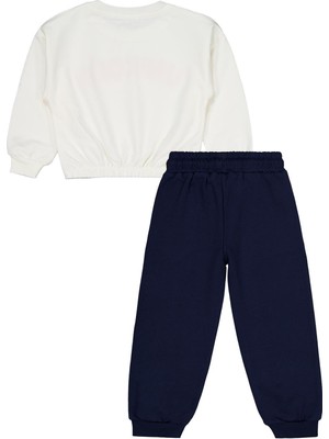 Civil Girls Unicorn Baskılı 2-5 Yaş Eşofman Takımı - Ekru 5-6 Yaş