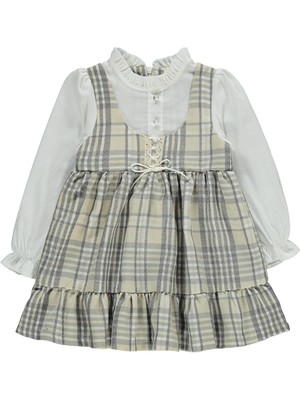 Civil Girls Yakası Fırfırlı 2-5 Yaş Elbise - Bej 4-5 Yaş