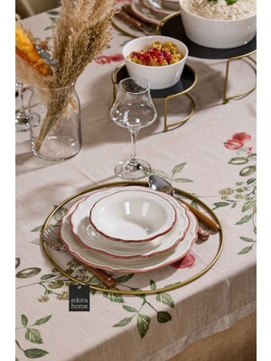 PremiumPort 12'li Gold Yuvarlak Supla Seti, Amerikan Sunum Servisi ve Çeyiz Tasarımı