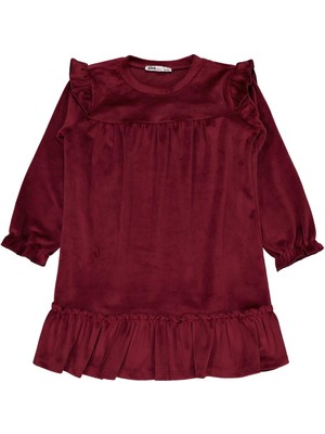 Civil Girls 6-9 Yaş Elbise - Bordo 9-10 Yaş