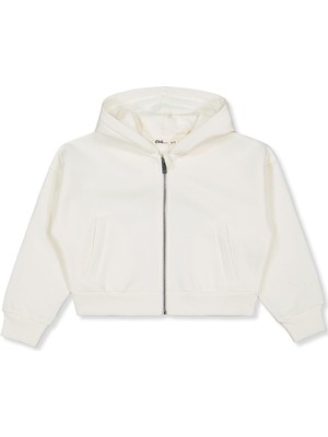 Civil Girls Düz 6-9 Yaş Hırka - Ekru 6-7 Yaş