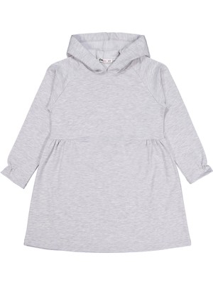 Civil Girls Kapşonlu 6-9 Yaş Elbise - Gri 8-9 Yaş