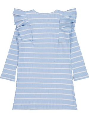 Civil Girls Çizgili 2-5 Yaş Elbise - Mavi 3-4 Yaş