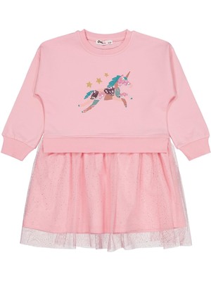 Civil Girls Unicorn Baskılı 2-5 Yaş Elbise - Pembe 2-3 Yaş