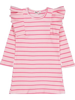 Civil Girls Çizgili 2-5 Yaş Elbise - Pembe 2-3 Yaş