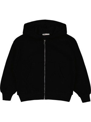 Civil Girls Düz 6-9 Yaş Hırka - Siyah 6-7 Yaş