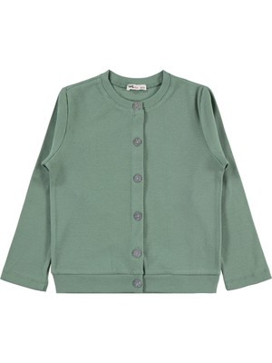 Civil Girls Yakası Fiyonklu 6-9 Yaş Hırka - Yeşil 6-7 Yaş