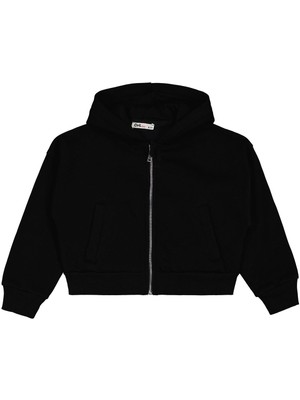 Civil Girls Düz 6-9 Yaş Hırka - Siyah 6-7 Yaş