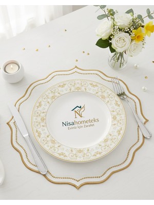 PremiumPort 6 Adet Keten Amerikan Servis Seti, Şık ve Dayanıklı Masa Dekoru