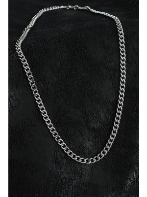 Inure Jewelry 316L Çelik Klasik Zincir Model Gümüş Renk Erkek Kolye