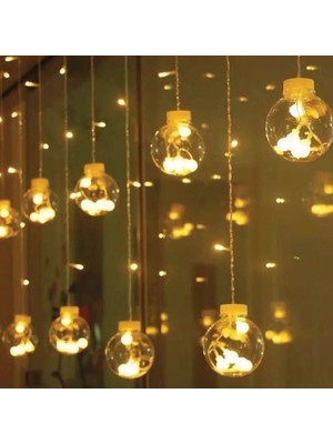 Lunaev 10 Sarkıtlı Kumandalı Dekoratif Top Içi Mini Toplu LED Günışığı Rengi Dekoratif Aydınlatma (4490)