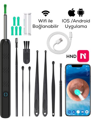 Saravita Kablosuz Wifi Akıllı Kameralı Kulak Temizleme Çubuğu – Ios Android Uyumlu 1296P Hd